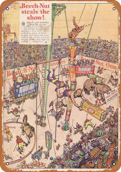 1934 Beech-Nut Gum and Circus - Metal Sign