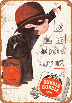 1957 Bubble Gum and Halloween - Metal Sign