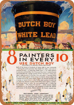 1930 Dutch Boy White Lead Paint - Metal Sign