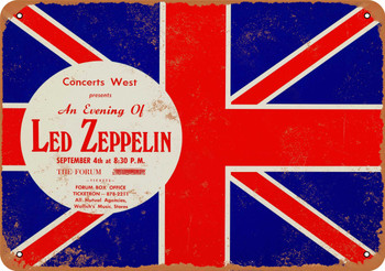 1970 Led Zeppelin at the Forum Los Angeles - Metal Sign