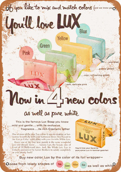 1957 Lux Soap in Colors - Metal Sign