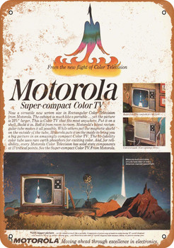 1966 Motorola Super-Compact Color Televisions - Metal Sign