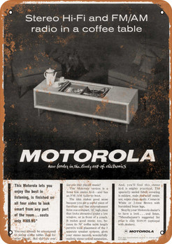 1963 Motorola Stereo Coffee Table - Metal Sign