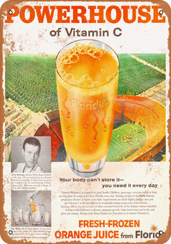 1958 Orange Juice From Florida - Metal Sign