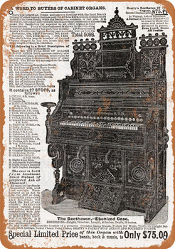 1883 Beethoven 27 Stop Organs - Metal Sign