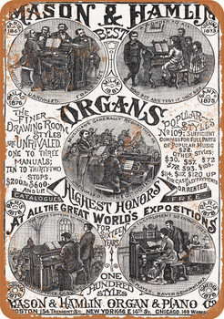 1883 Mason & Hamlin Organ & Piano - Metal Sign