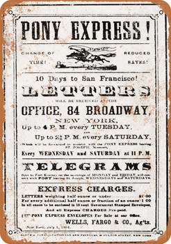 1861 Pony Express - Metal Sign