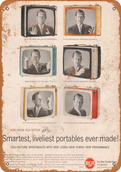 1961 RCA Victor Portable Televisions - Metal Sign