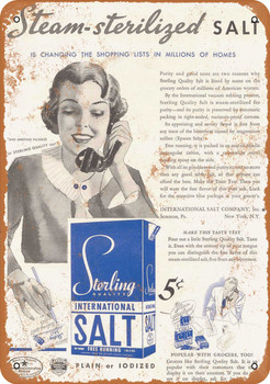 1935 Sterling Salt - Metal Sign