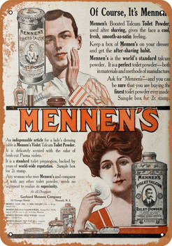 1910 Mennen's Talcum Powders - Metal Sign