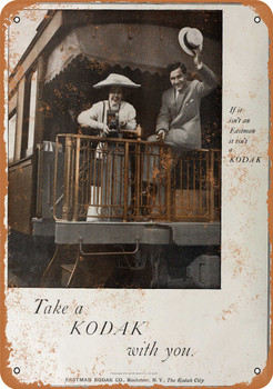 1910 Kodak Cameras on the Train - Metal Sign