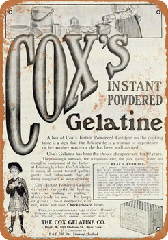 1910 Cox's Instant Powdered Gelatine - Metal Sign 2