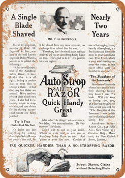 1910 AutoStrop Safety Razor - Metal Sign