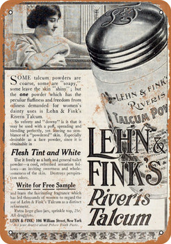 1910 Lehn & Fink's Riveris Talcum Powder - Metal Sign