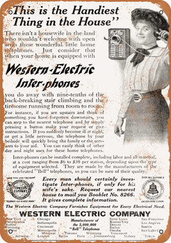 1910 Western Electric Inter-Phone Telephones - Metal Sign