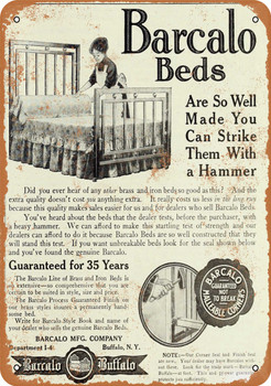 1910 Barcalo Beds - Metal Sign