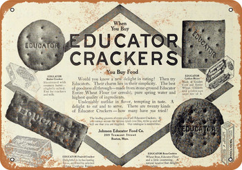 1910 Educator Crackers - Metal Sign