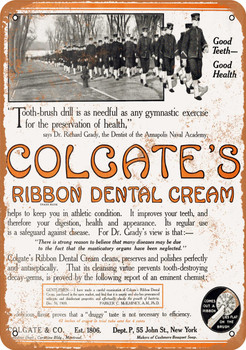 1910 Colgate's Ribbon Dental Cream - Metal Sign