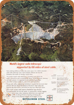 1964 Bethlehem Steel Radio Telescope - Metal Sign