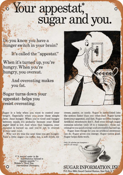 1967 Sugar Helps You Not Overeat - Metal Sign