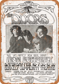 1969 The Doors in Berkeley - Metal Sign