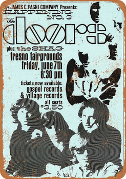 1968 The Doors in Fresno - Metal Sign