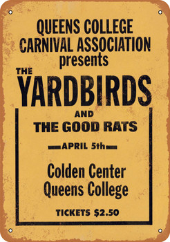 1968 The Yardbirds at Queens College New York - Metal Sign