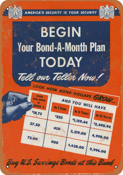 1948 Savings Bonds - Metal Sign