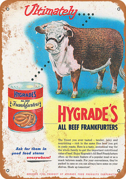 1949 Hygrade's Canned Frankfurters - Metal Sign