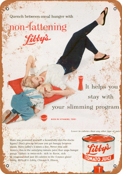 Libby's Non-Fattening Tomato Juice - Metal Sign