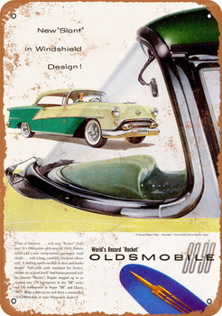 1954 Oldsmobile Panoramic Windshield - Metal Sign