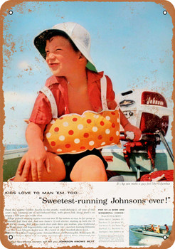 1957 Johnson Outboard Motors Metal Sign