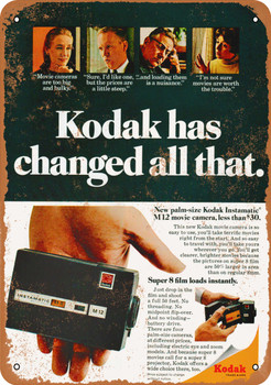 1967 Kodak Instamatic Super 8 Movie Cameras Metal Sign