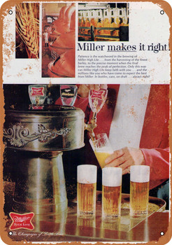 1968 Miller Beer - Metal Sign