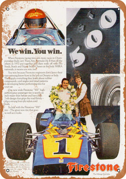 1971 Al Unser for Firestone Tires - Metal Sign
