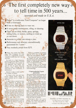 1973 Pulsar First LED Digital Watch - Metal Sign