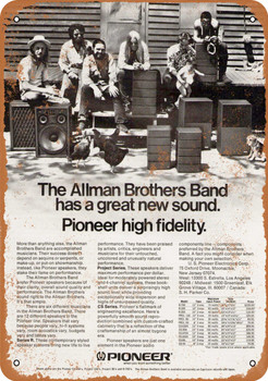 1974 Allman Brothers for Pioneer - Metal Sign