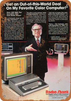 1982 Isaac Asimov for Radio Shack TRS-80 - Metal Sign