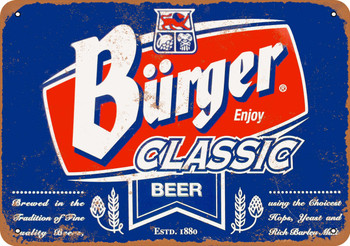 Burger Classic Beer - Metal Sign