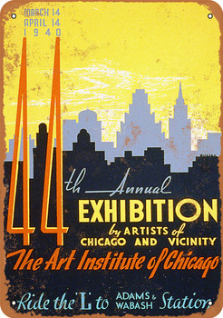 1940 Art Institute of Chicago Exhibition - Metal Sign
