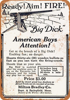 Big Dick Machine Gun Toy - Metal Sign