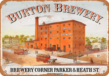 1877 Burton Brewery Boston - Metal Sign