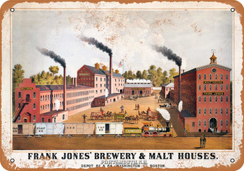 1880 Frank Jones' Brewery Portsmouth - Metal Sign