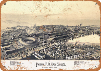 1895 Pennsylvania Railroad Altoona Shops - Metal Sign