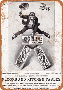 1896 Monkey Brand Kitchen Soap - Metal Sign