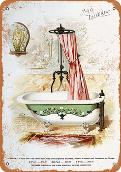 1896 A&O Luxuria Bathtub and Shower - Metal Sign