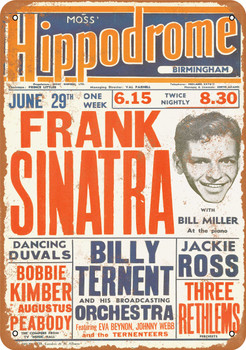 1953 Frank Sinatra in Birmingham England - Metal Sign
