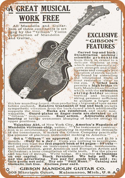 1911 Gibson Guitars and Mandolins - Metal Sign