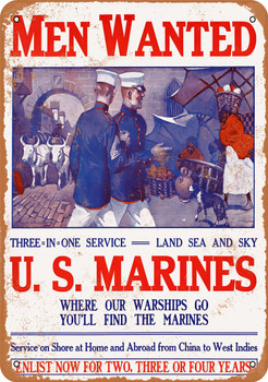 1914 Men Wanted for U.S. Marines - Metal Sign