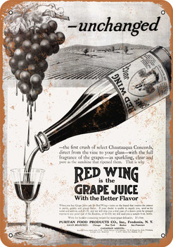 1916 Red Wine Grape Juice - Metal Sign